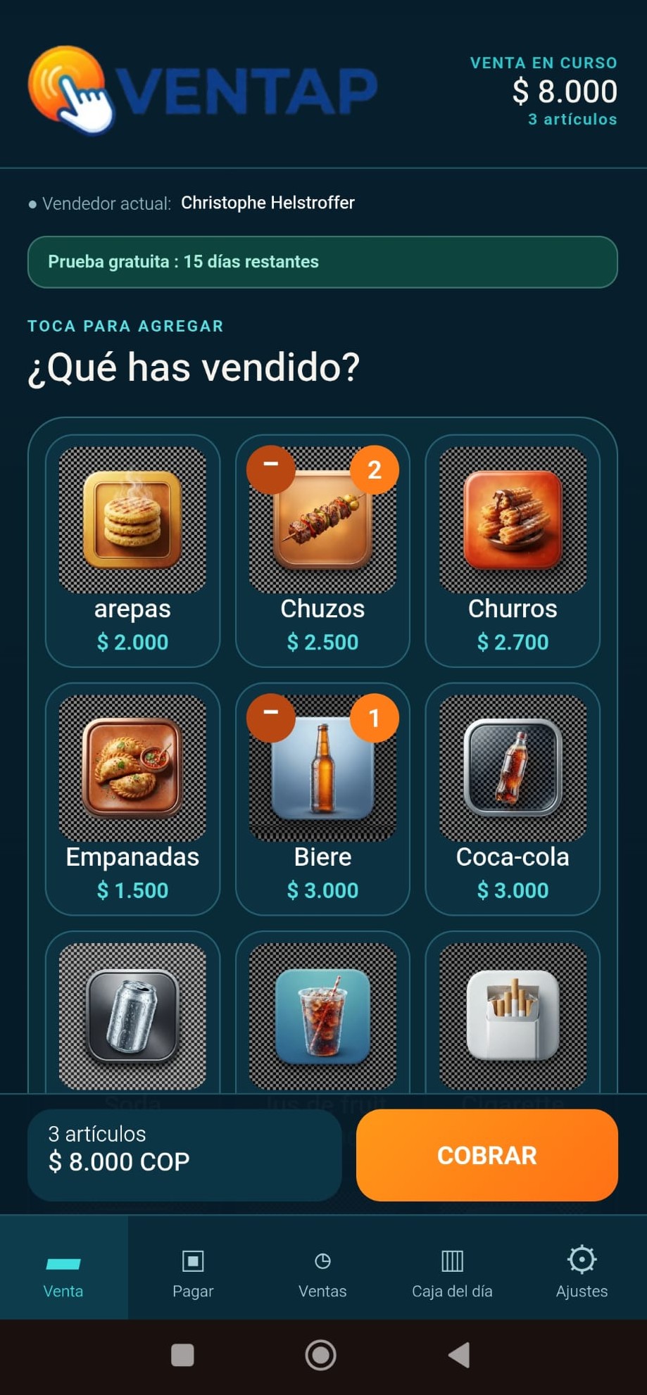 Écran de vente VENTAP